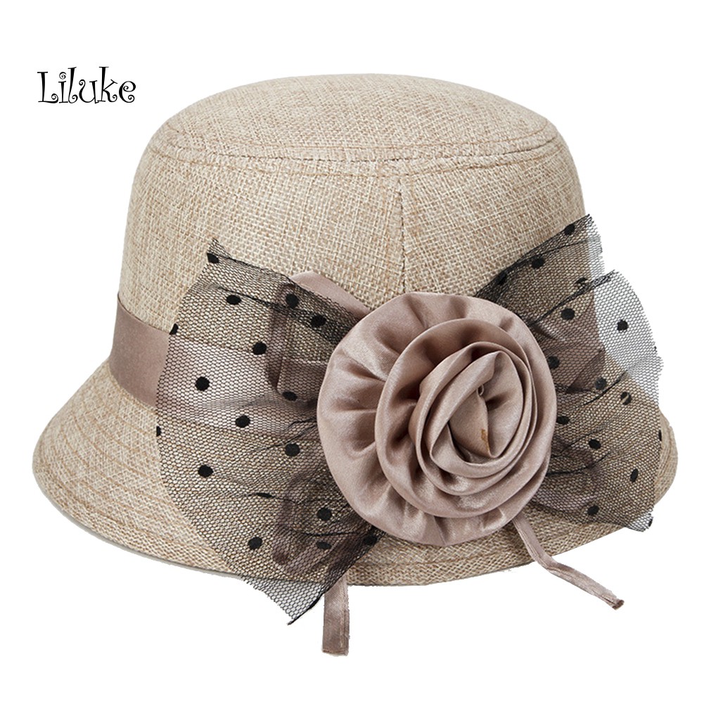 Nón Bucket Che Nắng Phối Lưới Họa Tiết Chấm Bi Cho Nữ