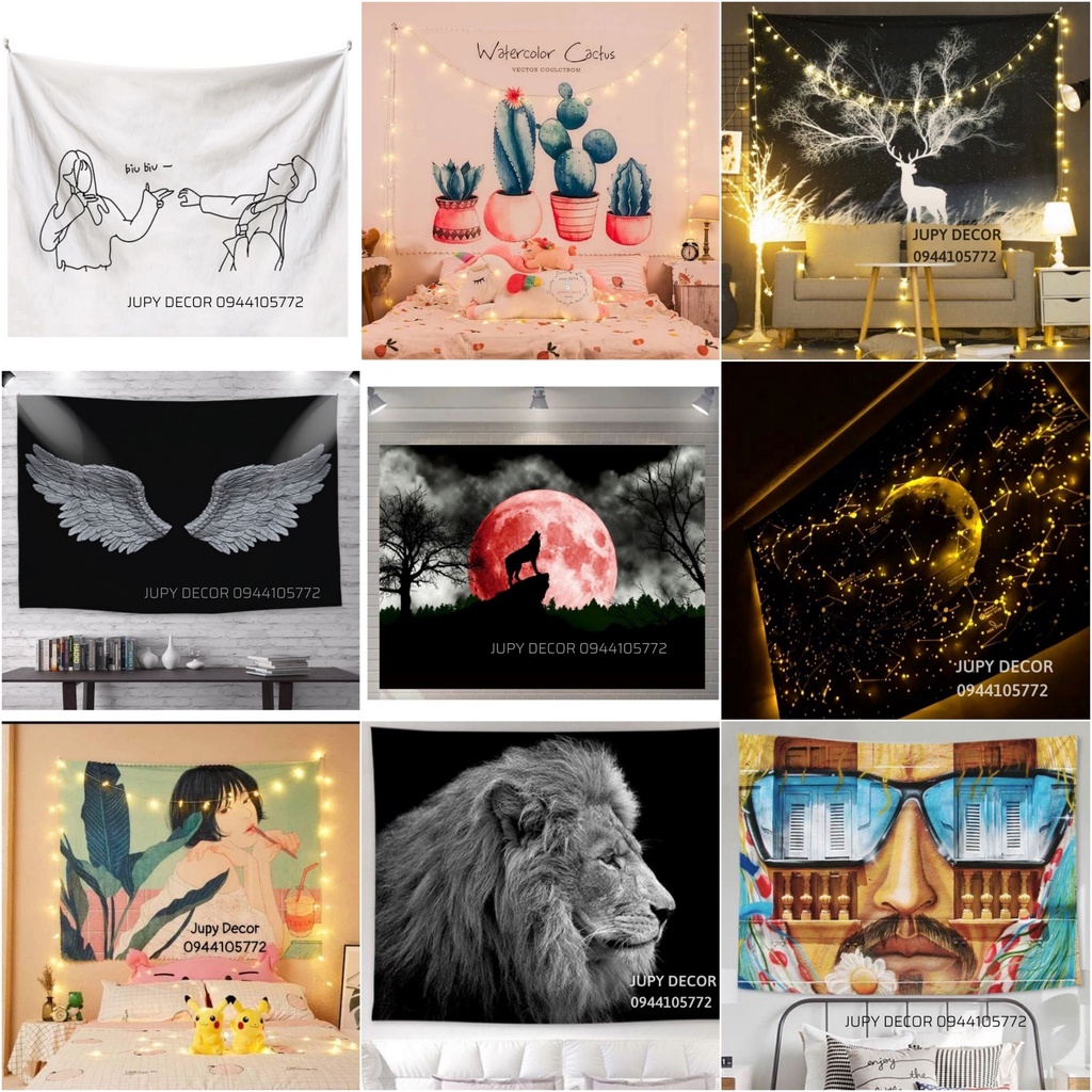 Vải treo tường phong cách bắc âu trang trí phòng siêu xinh  size nhỏ / to