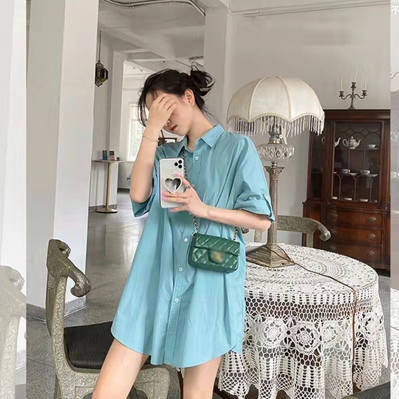 Áo Sơ Mi Tay Ngắn Dáng Rộng Thời Trang Mùa Hè Xinh Xắn Cho Nữ