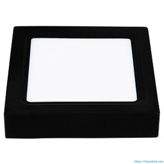 Đèn LED ốp trần gắn nổi 6W vuông tròn viền đen ánh sáng trắng