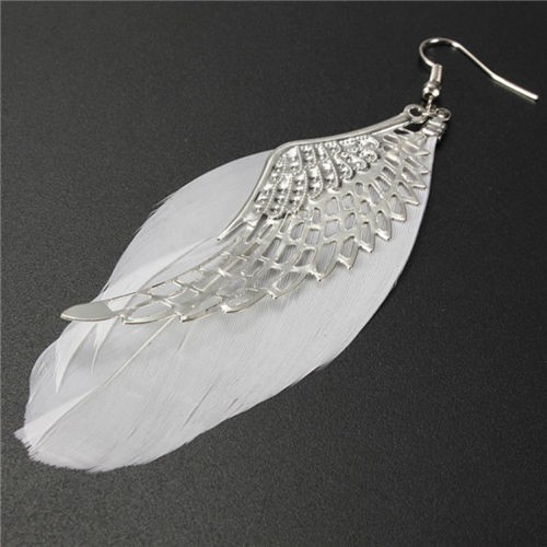 Khuyên tai mạ bạc hình đôi cánh thiên thần lấp lánh thời trang
