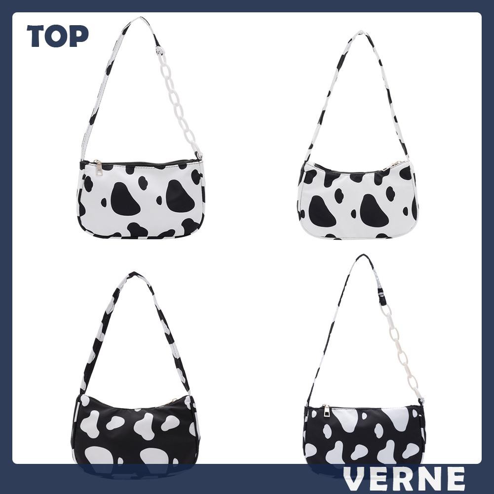 Túi Xách Nữ Đeo Vai In Hình Bò Sữa