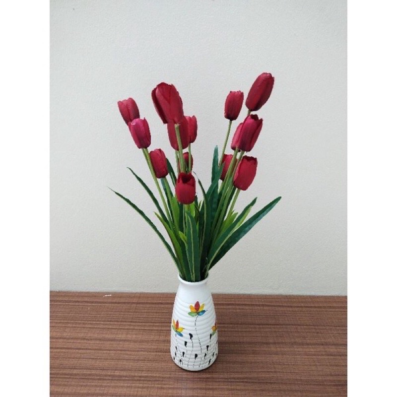 Hoa tuy líp giả- 1 cành 3 bông trang trí decor