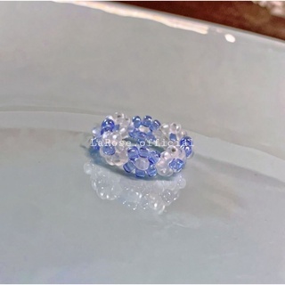 Nhẫn hạt cườm bering pastel một hoa và nhiều hoa