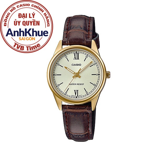 Đồng hồ nữ dây da Casio chính hãng Anh Khuê LTP-V005GL-9BUDF (28mm)