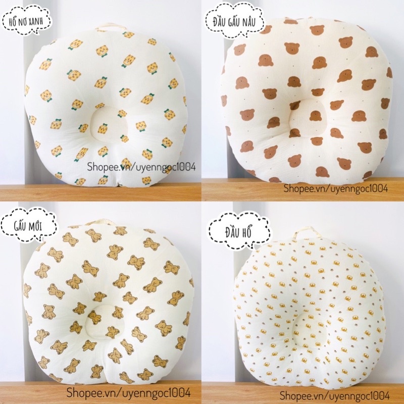 Gối chống trào ngược cho bé sơ sinh vải xô Muslin cao cấp