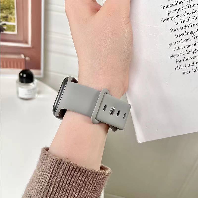 Dây Đeo Silicone 45mm 49mm 44mm 41mm Cho iWatch 40mm 38mm 42mm Correa Apple Watch Series 7 6 SE 5 4 3 2