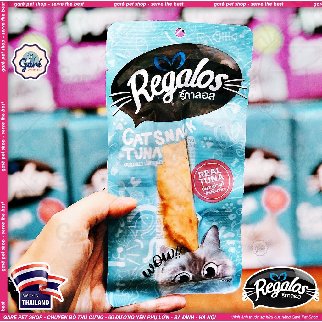 Thịt miếng Regalos cho Mèo ăn liền Gà &amp; Cá phi lê thơm ngon bổ dưỡng - Regalos Chicken Tuna Fillet Cat Snack
