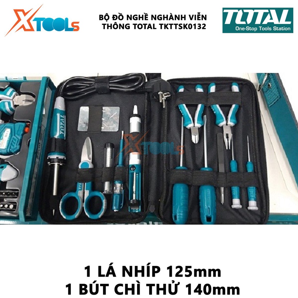 Bộ đồ nghề ngành viễn thông 13 chi tiết TOTAL TKTTSK0132 | giúp sữa chữa, lắp ráp, bảo dưỡng [CHÍNH HÃNG] [XTOOLs]