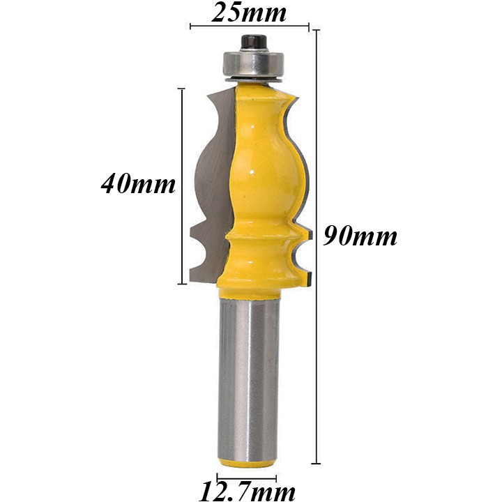 Mũi phay gỗ ❤️FREESHIP❤️ phào chỉ nổi 4 phân - Mũi soi chỉ nổi cốt 12.7mm