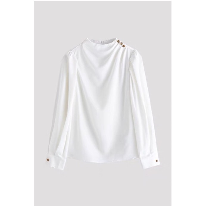 Áo Sơ Mi Nữ- Áo Sơ Mi Trắng Lụa Cao Cấp