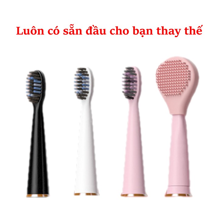 Bàn chải điện thông minh với đầu rửa mặt cao cấp Bàn chải đánh răng điện 5 chế độ chống nước IPX7-PHYOPUS PH-203