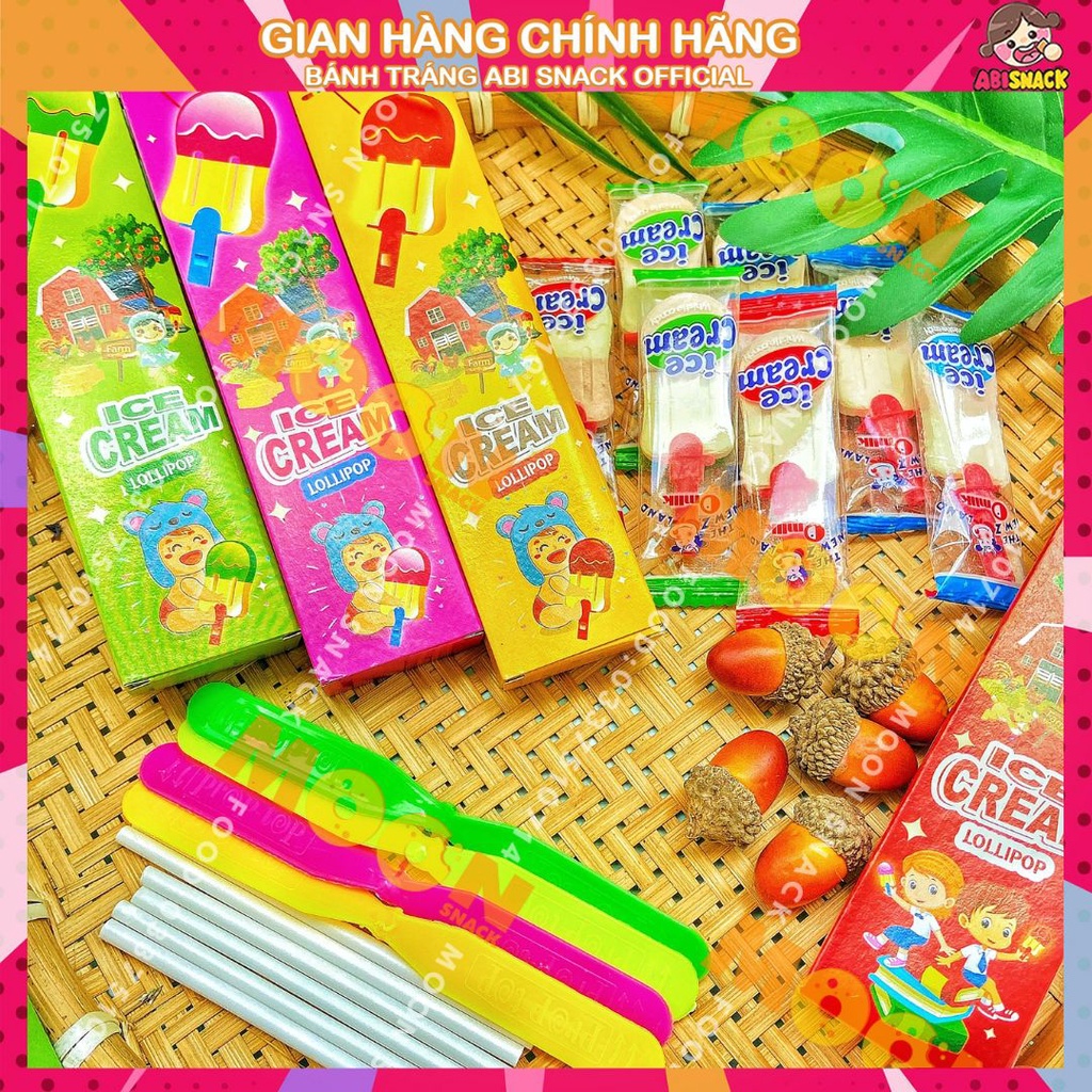 kẹo sữa mút kem “ICE CREAM Lolipop 4 Vị hãng STA kèm đồ chơi chong chóng