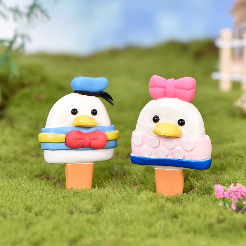 【SPP】4Pcs Mini Ornament Duck Rabbit Bear Dollhouse Home Garden Decor Landscape Toy