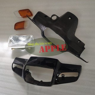 Bộ ốp đầu xe Dream 3 [GIẢM GIÁ] Ốp đầu đèn pha xe Dream lùn gồm ốp, gáy, chóa đèn và 1 đôi nắp xi nhan trước