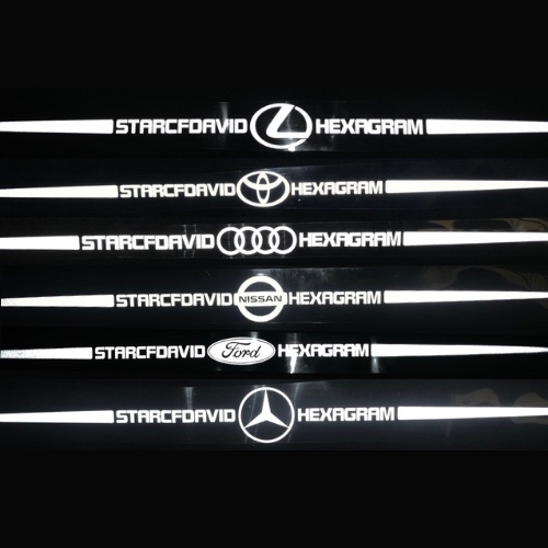 Tem Decal Dán Trang Trí Xe Ô Tô Laser Phản Quang Biểu Tượng &quot;STARCFDAVID - Logo Hãng Xe - HEXAGRAM&quot;