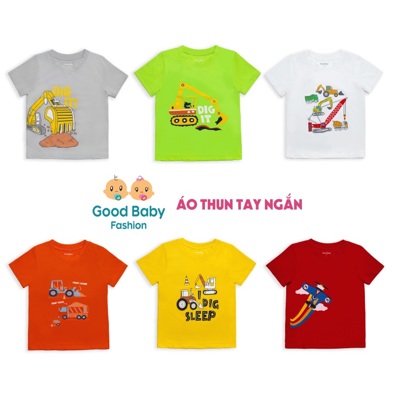 Áo thun cho bé trai, bé gái Good Baby từ 01 đến 06 tuổi thiết kế hình in ngộ nghĩnh - A07
