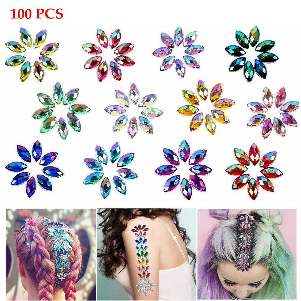 Set 100 Móng Tay Giả Kích Thước 8x13mm|Bùa Trang Trí Thủ Công DIY|Giày Mũi Nhọn Phẳng