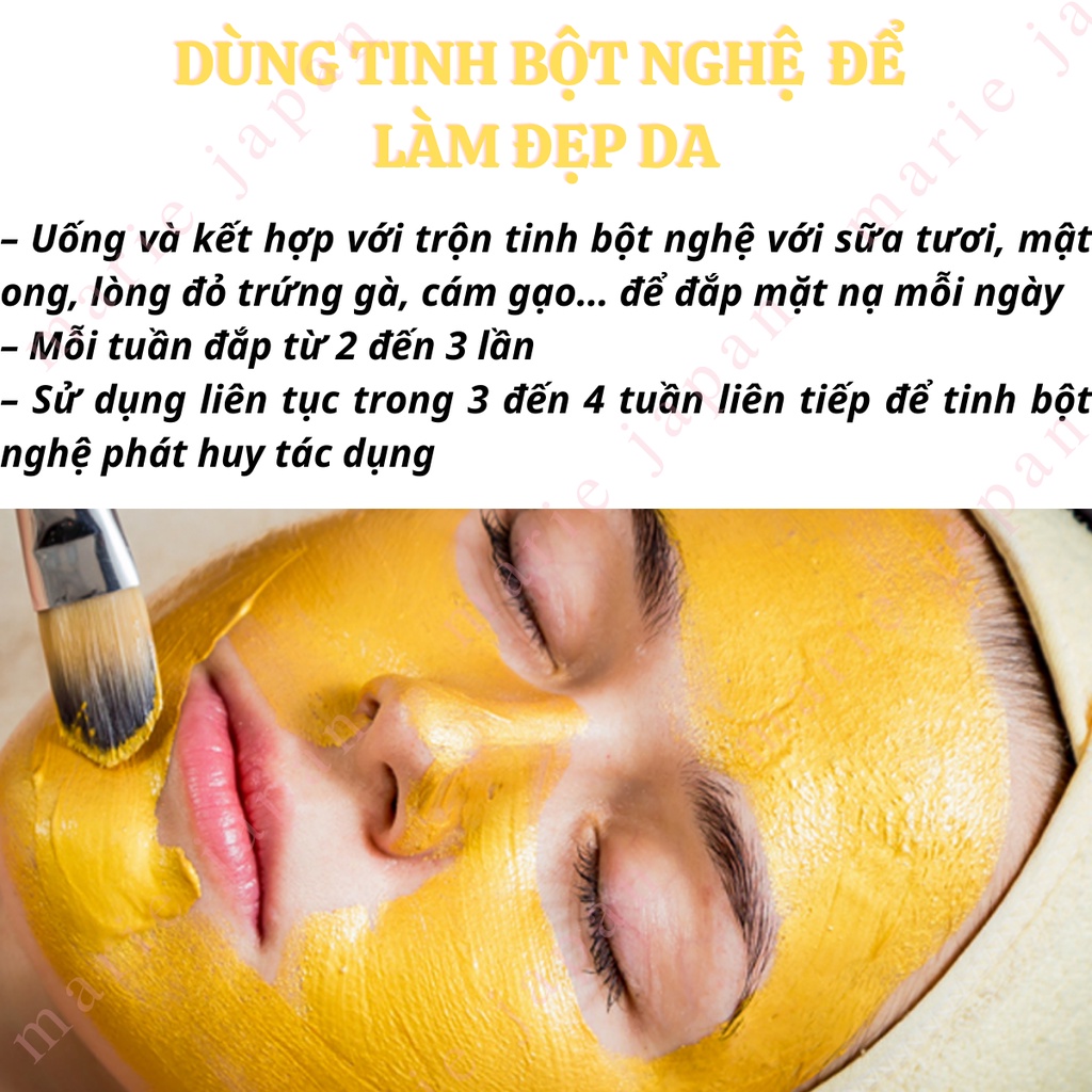 Tinh bột nghệ vàng nguyên chất Obaxua làm trắng giảm mụn đẹp da gói 100g