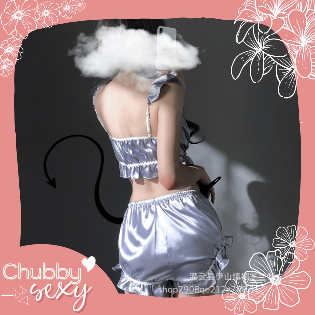 Cosplay Đồ Ngủ Hot Trend TikTok - SleepWear Sexy Kute- Set Đồ Ngủ Chất Liệu Cao Cấp Vải Lụa Satin - CPL222 - Chubby.Sexy