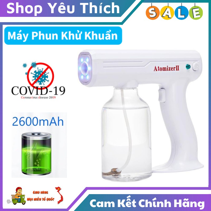 Máy Phun Khử Khuẩn ⭐FREE SHIP⭐ Máy Phun Khử Khuẩn Antomizer II Dung Tích 800ml Bằng Hơi Nước 8 Mắt Phun Chuẩn Lõi Đồng