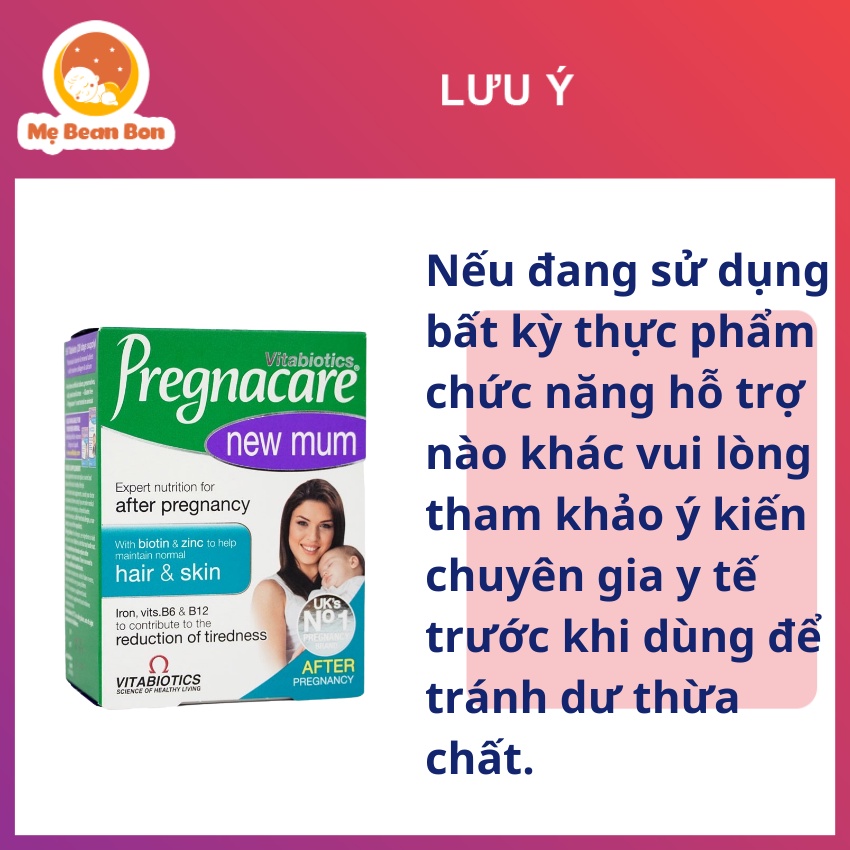 vitamin Vitabiotics Pregnacare New Mum của Anh 56 viên cho mẹ bầu sau sinh hỗ trợ tuyến sữa làm giảm rụng tóc làm đẹp da