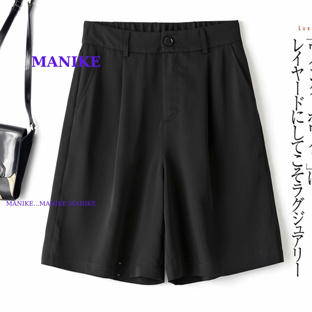 Quần Short Nữ Bigsize Manike,Quần Đùi Ống Rộng Lưng Cao Chun Sau Big_Size 75kg