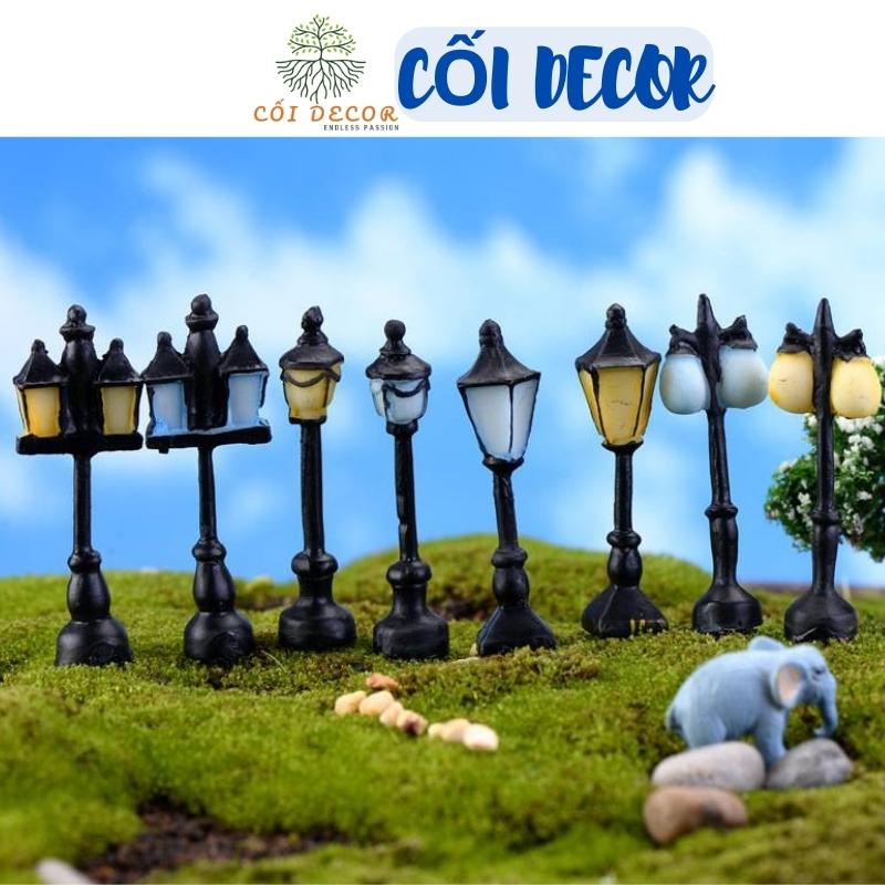Mô hình đèn mini công bằng nhựa viên sắc màu trang trí tiểu cảnh, sân vườn, terrarium