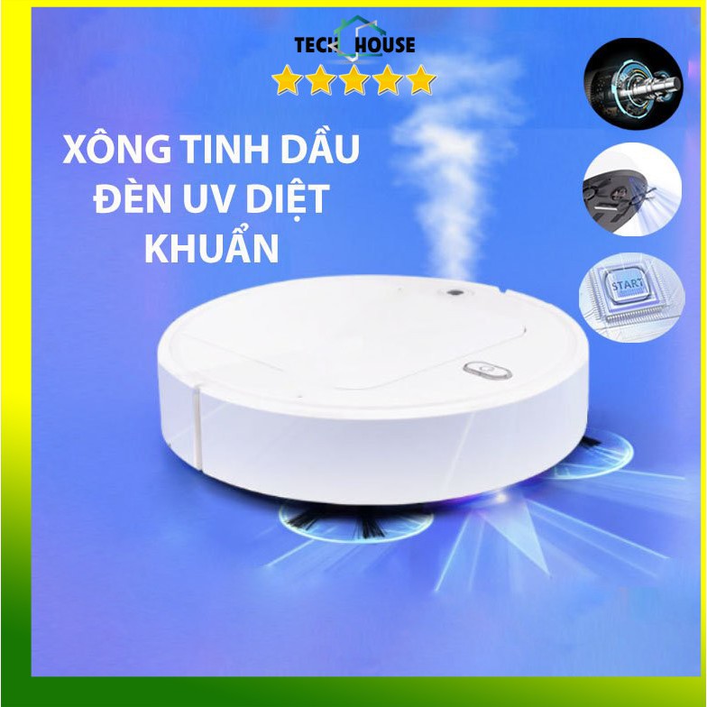 Máy hút bụi_Robot hút bụi Sweep &amp; Clean 5 trong 1_Hút bụi, quét nhà, lau nhà, xông tinh dầu, đèn UV