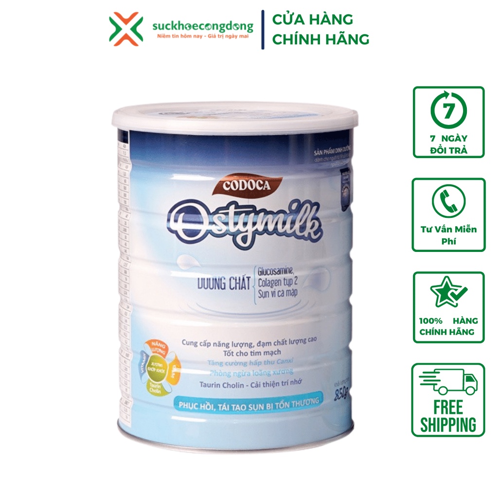 Milk Codoca Ostymilk (850g) - Sữa tốt cho xương khớp - Tăng cường hấp thu canxi, phục hồi tái tạo sụn bị tổn thương