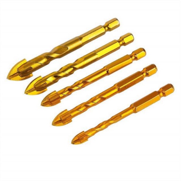 Mũi khoan đa năng 6-8-10-12mm, chân lục giác loại dài 12cm, khoan kính, thủy tinh,khoan gạch men, đá hoa cương