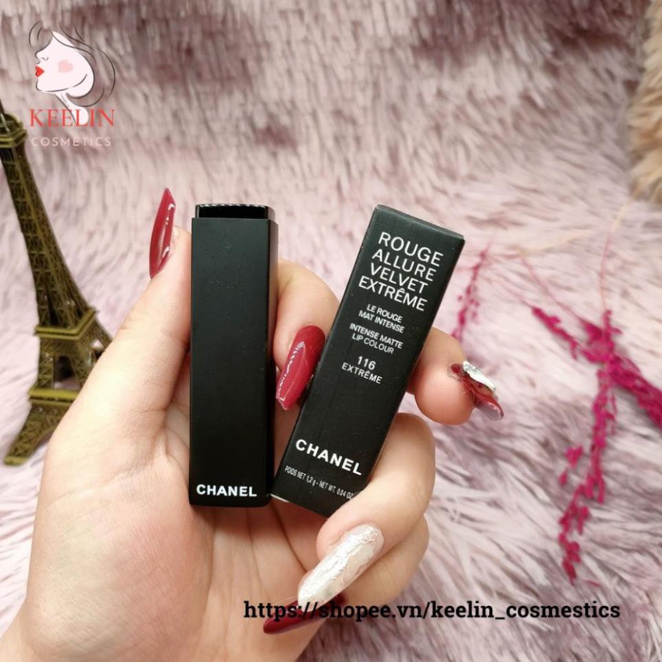 Son Chanel Rouge Allure Velvet 116 Extreme mini 1.2g bờ môi mềm mượt tự nhiên quyến rũ