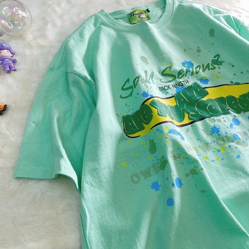 Áo Thun Tay Ngắn Dáng Rộng Phong Cách Thời Trang Hàn Quốc