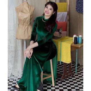 Áo dài nhung Xanh Rêu _ gây thương nhớ người ơiii