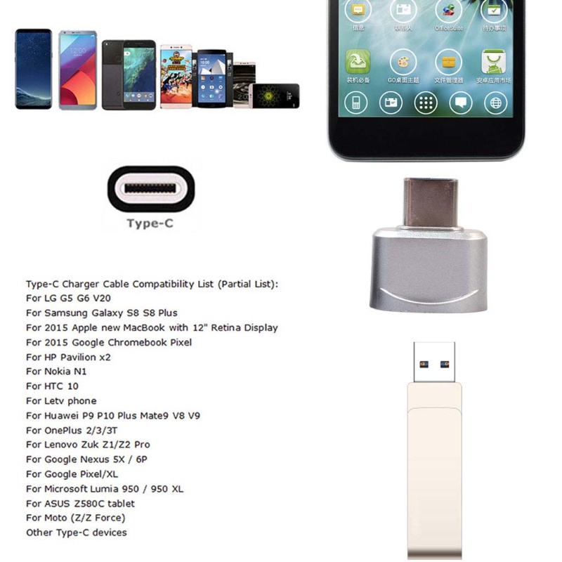 Đầu Chuyển Đổi OTG Type C Sang Usb 2.0 Chuyên Dụng Cho Điện Thoại / Laptop