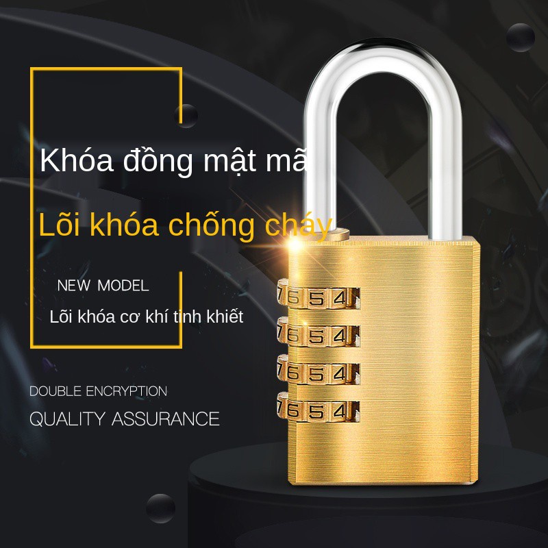 Ổ khóa 4 số bằng đồng thau cao cấp chống gỉ, chống nước