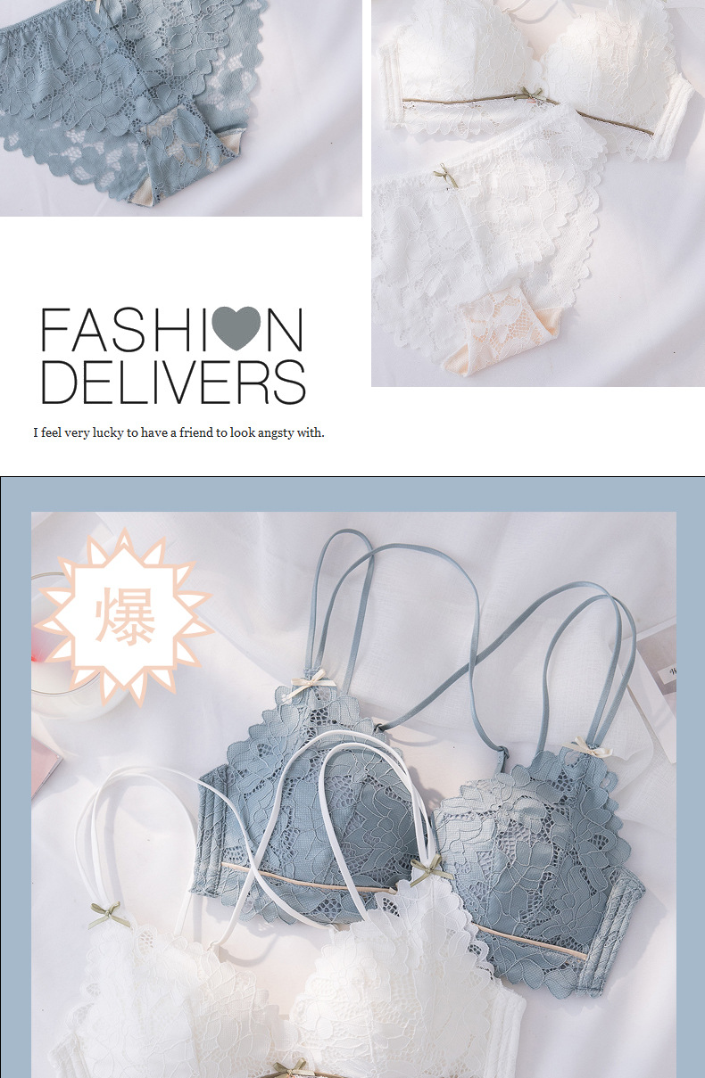 Bộ đồ lót không gọng phối ren xinh xắn đáng yêu dành cho nữ | BigBuy360 - bigbuy360.vn