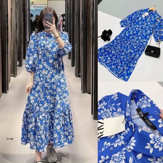 Đầm midi zr xanh cobal
