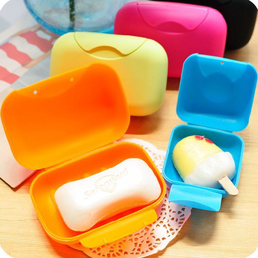 Hộp đựng xà phòng bằng nhựa có khóa nhiều màu sắc chống rò rỉ chống thấm nước rất tiện dụng khi mang đi du lịch