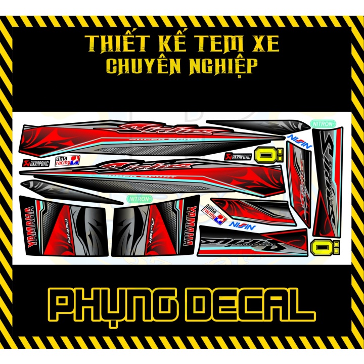 ( Quí khách vui lòng mang ra tiệm cho thợ dán ) Tem sirius đỏ đen v1