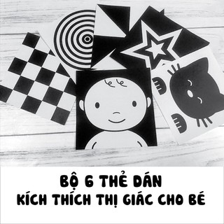 Bộ thẻ dán đen trắng Kích thích thị giác cho bé