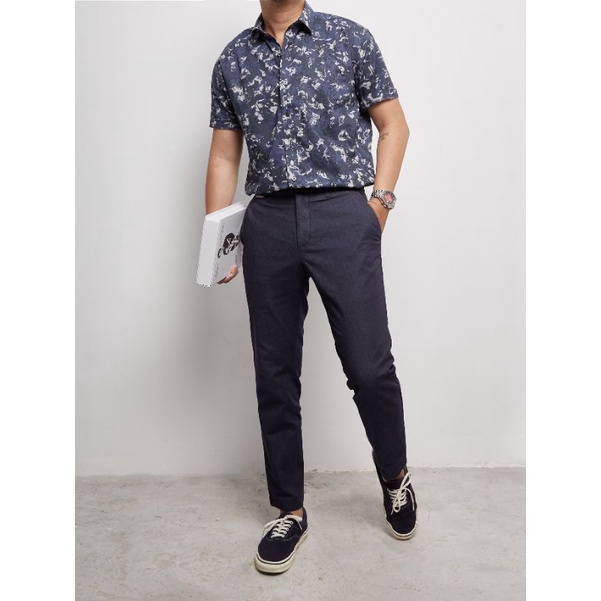 Áo sơ mi nam ngắn tay vải kate cotton HỌA tiết trẻ trung thoáng mát