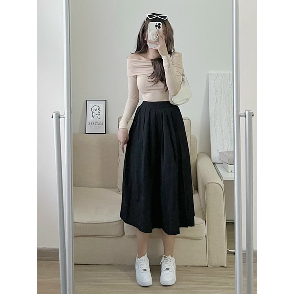 [NEW]CHÂN VÁY XẾP LI DÁNG MIDI 7621 SIÊU XINH