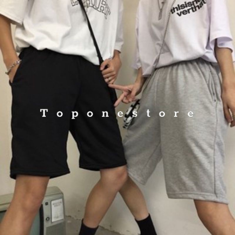 Quần đùi / Quần short trơn unisex - basic trơn dưới 62kg_TopOneStore