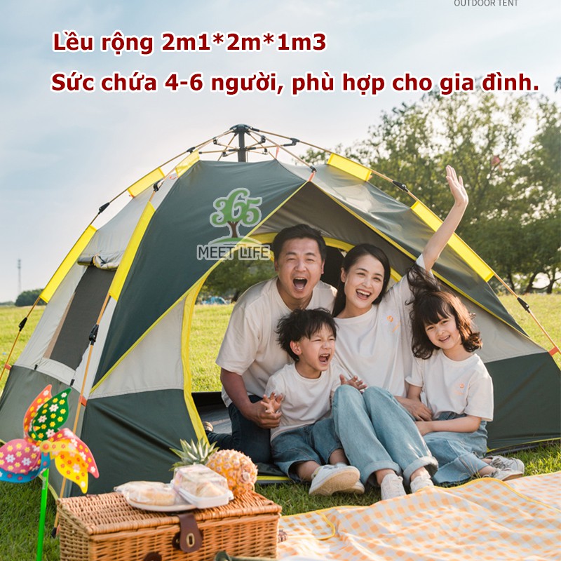 Lều cắm trại loại Lều tự bung HÀNG CAO CẤP, sức chứa 4-6 người, chống nắng, chống nước tiện lợi cho du lịch, dã ngoại