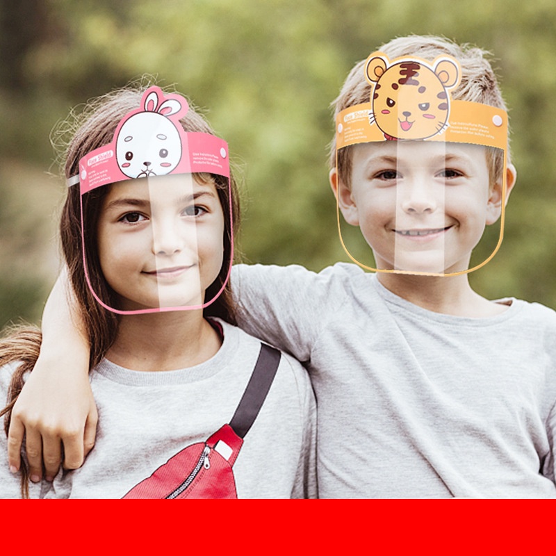 (Hàng Mới Về) Mặt Nạ Trong Suốt Bảo Vệ Mặt, Mắt chống bụi bẩn Cho Bé, Có Dây Đeo Co Giãn Dành Cho Trẻ Em