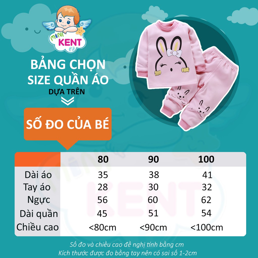 Bộ áo nỉ lót bông ấm cho bé trai/bé gái