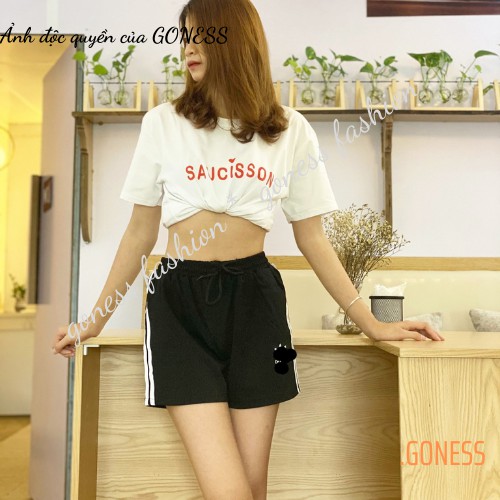 Quần đùi nữ Goness dáng thể thao trẻ trung cá tính thích hợp tập gym, chạy bộ GN202