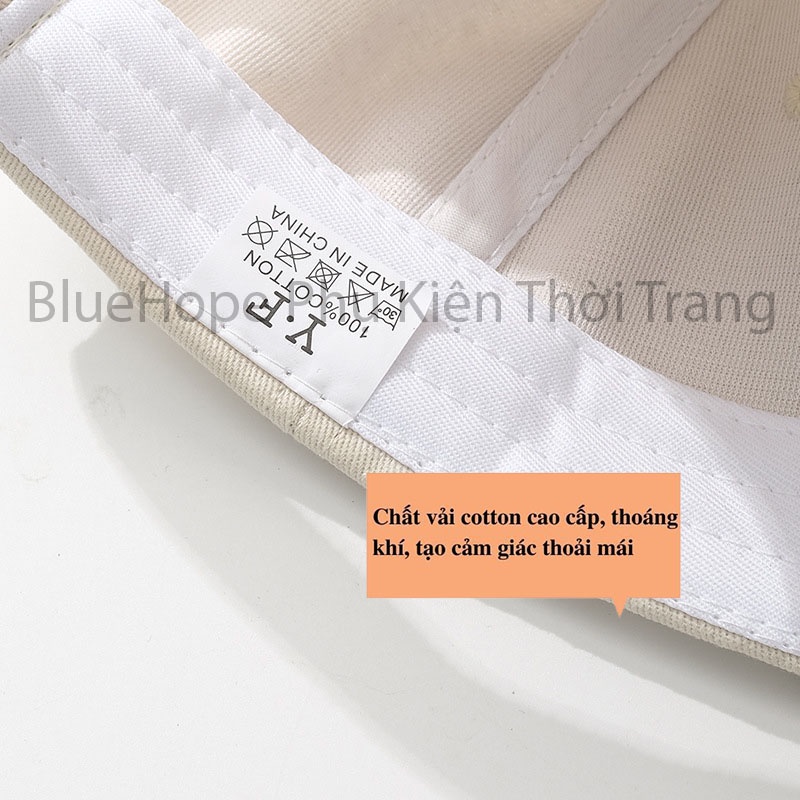 Mũ lưỡi trai , Nón kết thêu chữ M nhiều màu Phong cách Ulzzang form unisex nam nữ M07