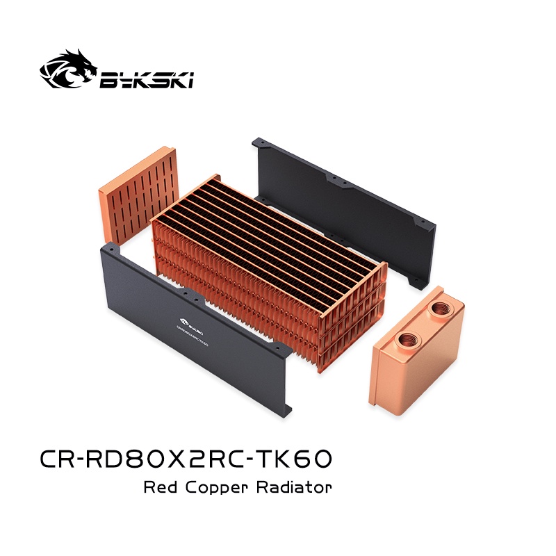 Két làm mát Radiator tản nhiệt nước custom dùng fan 80mm Bykski CR-RD80RC-TK60